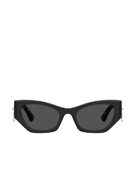 Moschino De damă Ochelari de soare cu Negru Din plastic Cadru și Negru Lentilă MOS159/S 807/IR