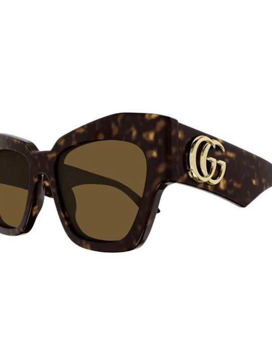 Gucci Γυναικεία Γυαλιά Ηλίου με Καφέ Ταρταρούγα Κοκκάλινο Σκελετό και Καφέ Φακό GG1422S 003
