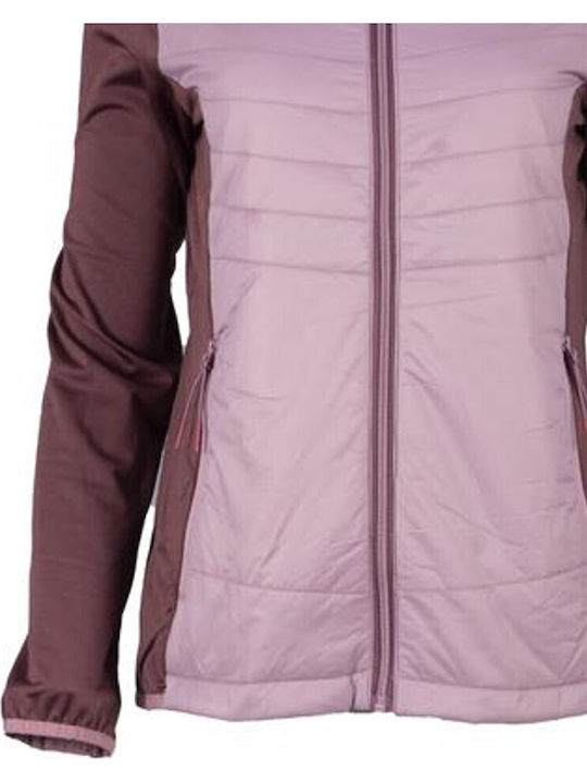 Kurz Damen Puffer Jacke für Winter Plum