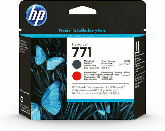 HP 771 Original Pack of 2 InkJet Printer Inks Matte Black / Red (CE017A)