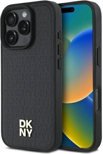 DKNY Back Cover Synthetic Leather / Leather / Silicone / Plastic Durable Black (iPhone 16 Pro Max)