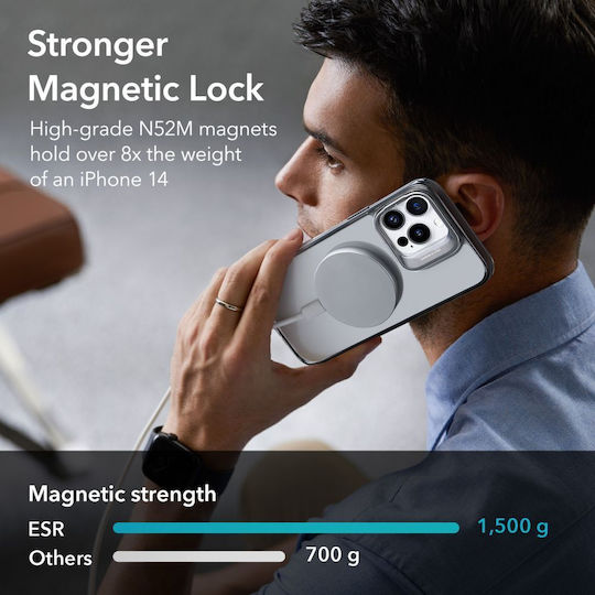 ESR Classic Kickstand Back Cover Silicon 1.3mm Magnetic Transparent (iPhone 14 Pro)