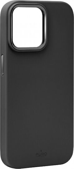 Puro Icon Mag Back Cover Silicone Black (iPhone 15 Plus)