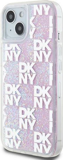 DKNY Liquid Glitter Checkered Pattern Back Cover Πλαστικό / Σιλικόνης Ροζ (iPhone 13)