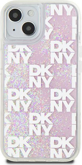 DKNY Liquid Glitter Checkered Pattern Back Cover Πλαστικό / Σιλικόνης Ροζ (iPhone 13)