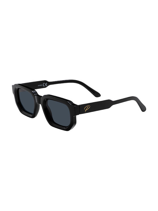 Unisex Sunglasses with Black Plastic Frame and Black Lens SP2734