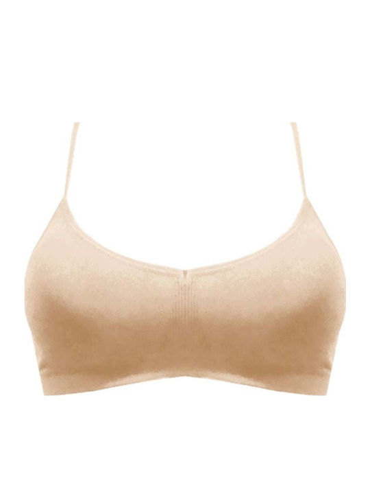 Women's Sports Bra without Padding Λευκό - Μπέζ - Μαύρο