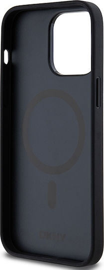 Dkny Pu Leder Wiederholungsmuster Stapel Logo Magsafe Hülle Iphone 13 Pro Max Schwarz