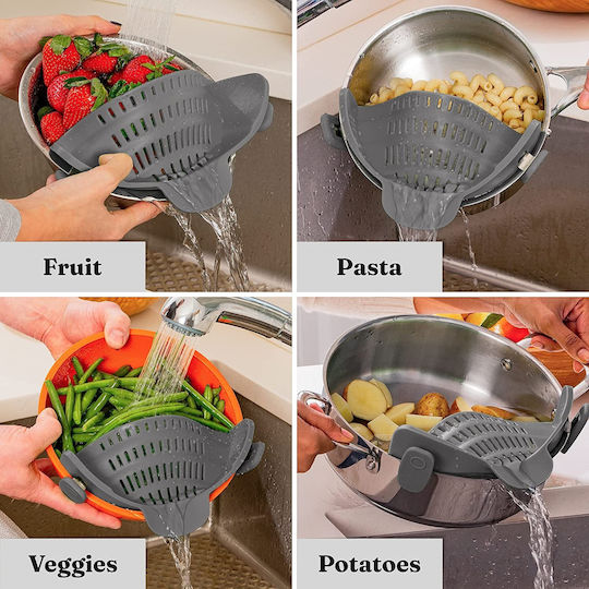 Silicone Strainer Grip Suitable Pots Bowls Pans Useful Pasta Spaghetti Meat
