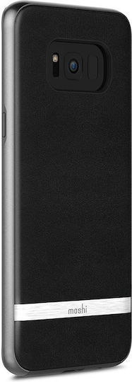 Moshi Napa Umschlag Rückseite Leder Schwarz (Galaxy S8+)