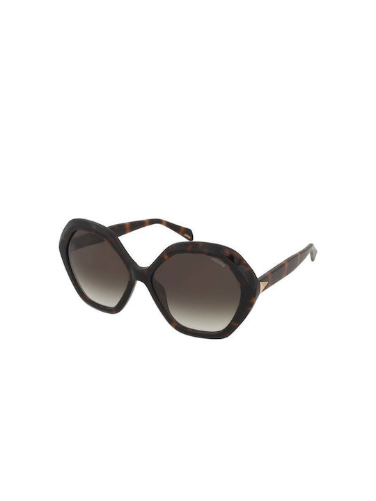 Police Women's Sunglasses with Brown Tartaruga Plastic Frame SPLD29 0722