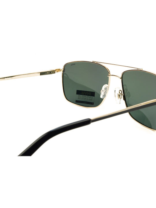 Invu Herren Sonnenbrille mit Silber Metall Gestell und Gray Linse