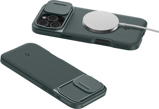 Spigen Optik Armor MagFit Umschlag Rückseite Silikon 2mm Abyss Green (iPhone 17 Pro Max / iPhone 17 Pro / iPhone 16 Pro Max)