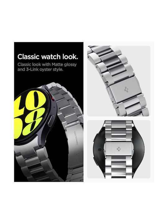 Spigen Modern Fit 316l Λουράκι Ανοξείδωτο Ατσάλι Ασημί (Samsung Galaxy Smartwatch 7, Watch 6 Classic, Watch 6)