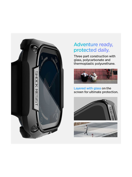Spigen Tough Armor Plastic Case in Black color for Apple Watch Series 10 - 46mm