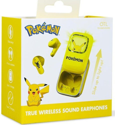 OTL Pokemon Pikachu Slide In-ear Bluetooth Handsfree Căști cu Carcasă de Încărcare Galben