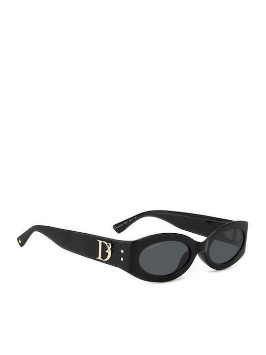 Dsquared2 Γυναικεία Γυαλιά Ηλίου με Μαύρο Κοκκάλινο Σκελετό και Μαύρο Φακό D2 0150/G/S 807/IR