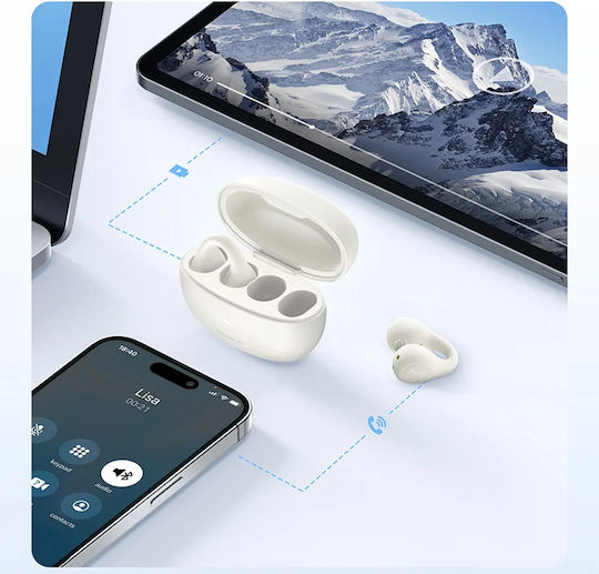 Baseus AirGo AS01 Offenes Ohr Bluetooth-Freisprecheinrichtung Kopfhörer mit Ladeetui Weiß