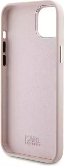 Karl Lagerfeld Choupette Metal Pin Umschlag Rückseite Silikon Rosa (iPhone 15 Plus / 16 Plus)