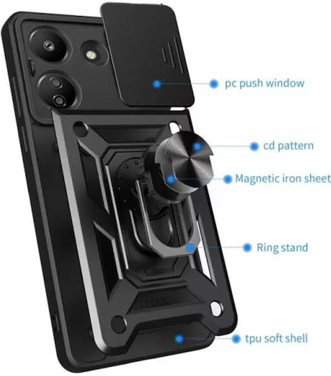 Techsuit Camshield Umschlag Rückseite Kunststoff / Silikon Blau (Redmi 13C / Poco C65 4G)