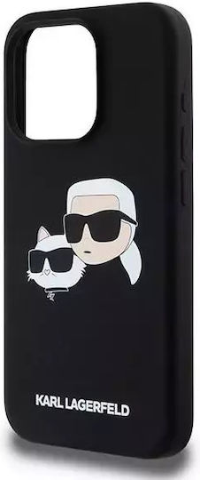 Karl Lagerfeld Karl&Choupette Umschlag Rückseite Kunststoff / Silikon Schwarz (iPhone 15 Pro)