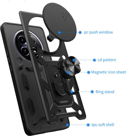 Techsuit Camshield Back Cover Σιλικόνης / Πλαστικό Μαύρο (Realme 12+)