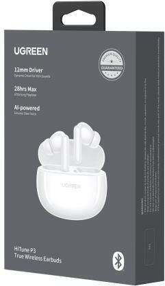 Ugreen P3 In-ear Bluetooth Handsfree Ακουστικά με Θήκη Φόρτισης Λευκά
