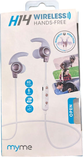 MyMe H14 In-ear Bluetooth Handsfree Ακουστικά με Αντοχή στον Ιδρώτα Λευκά