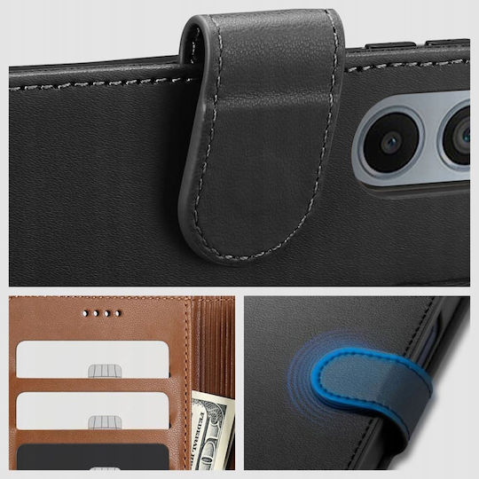 Tech-Protect Brieftasche Synthetisches Leder Schwarz (Moto G55)