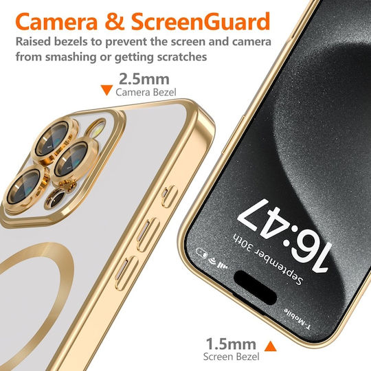 Tech-Protect Magflex Back Cover Tempered Glass Shiny Gold (iPhone 16 Pro)