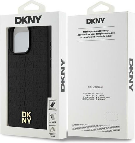 Θήκη Dkny Pu Leather Repeat Pattern Stack Logo Magsafe Case Apple Iphone 15 Pro Max 6.7" Black
