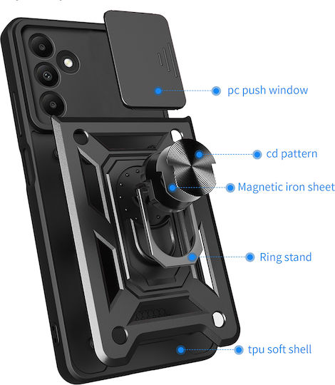 Techsuit Camshield Back Cover Plastic / Silicone Green (Galaxy M15)