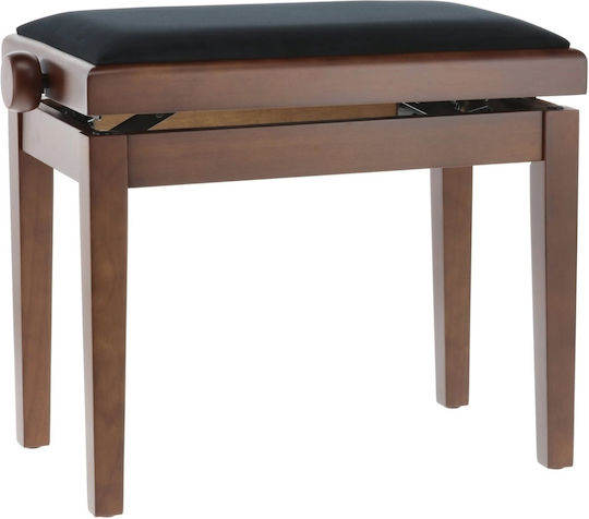 Gewa Deluxe Satin Walnut Adjustable Piano Bench L52xW30xH45-57cm