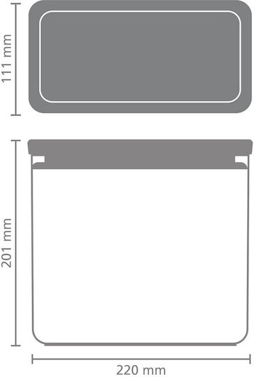 Brabantia General Use Box with Lid Plastic Grey 3500ml