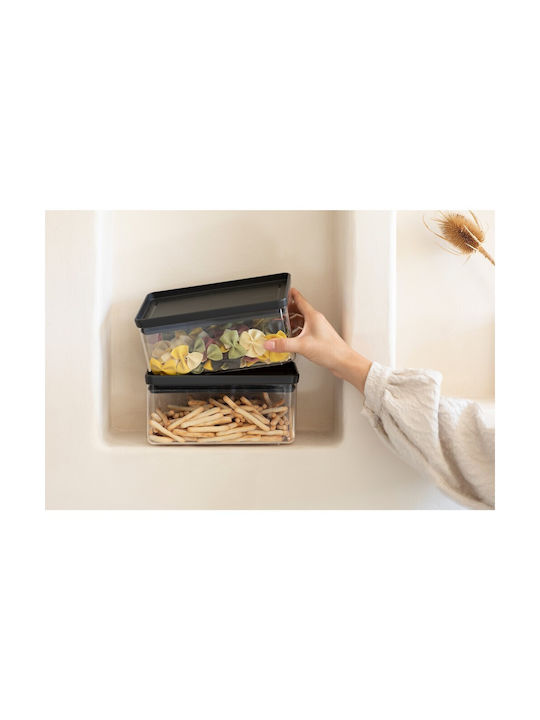 Brabantia Κουτί Γενικής Χρήσης με Καπάκι Γυάλινο Γκρι 1500ml