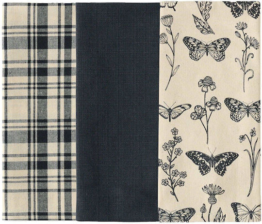 Kentia Fazzy Towel from 100% Cotton in Black Color 40x60cm 2pcs