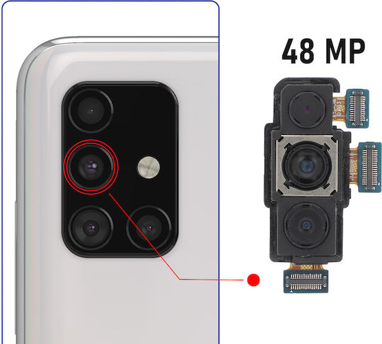 Relife Replacement Rear Camera Galaxy A51 Triple Lens 48 12 5mp Black