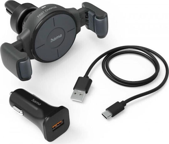 Hama Car Charger Fc10 Flex-set Phone 10 W Wireless Qi Gray