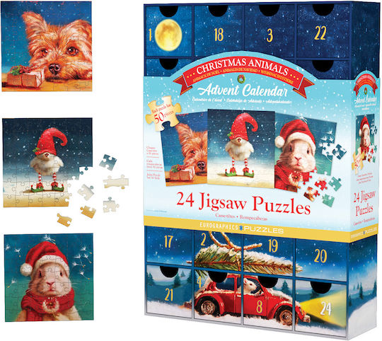 Animal Advent Calendar Christmas 24 Puzzles 50 Pieces