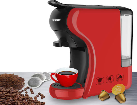 Sogo Multi Capsule Кафемашина за капсули Nespresso Налягане 19бар Червено