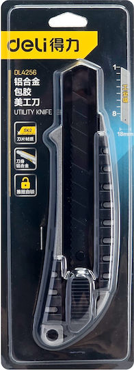 Deli Κοπίδι Φαλτσέτα με Μεταλλικό Σώμα και Πλάτος Λάμας 18mm Γκρι