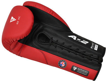 RDX Boxhandschuhe Leder für Kampf Rot