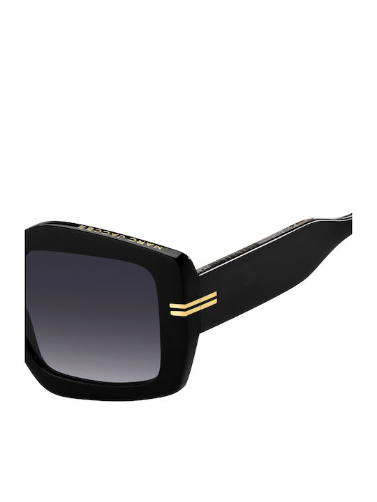 Marc Jacobs Damen Sonnenbrille mit Schwarz Kunststoff Gestell und Gray Verlaufsfarbe Linse