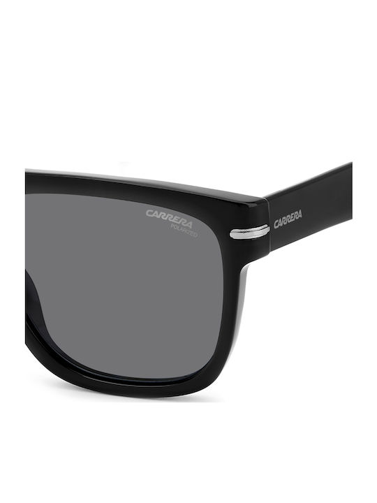 Carrera Unisex Sunglasses With Black Horn-Rimmed Frame And Grey Polarized Lens 340/S 284/M9
