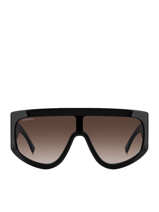 Dsquared2 Unisex Sunglasses with Black Plastic Frame and Brown Gradient Lens D2 0149/S 807/HA