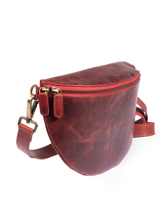 Leather Creations XK Leather Waist Bag Red