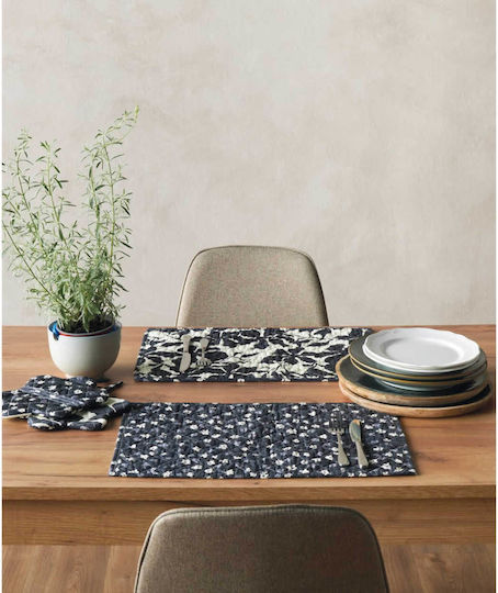 Kentia Loft Fusion 252 Σουπλά Υφασμάτινο Μαύρο 50x35cm 2τμχ