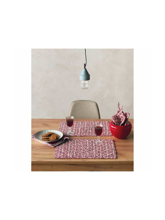 Kentia Fabric Placemats Loft Fusion 253 Red 50x35cm 2pcs