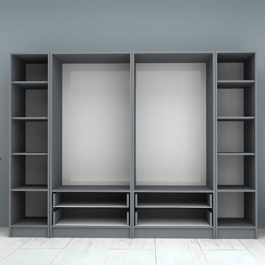 Sechs Türen Kleiderschrank Ricardo Charcoal 240x51.8x181cm