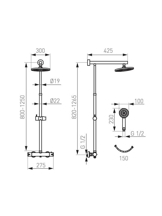 Ferro 2 In 1 Shower Set Trevi Thermostatic Shower Bbc2 Sink Mixer Fully Chromed